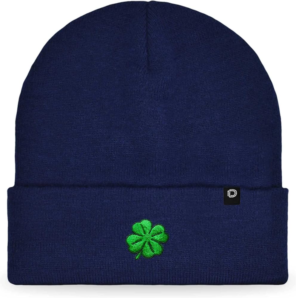 DALIX Embroidered Clover Beanie Cap Cuffed Knit Hat Men Women