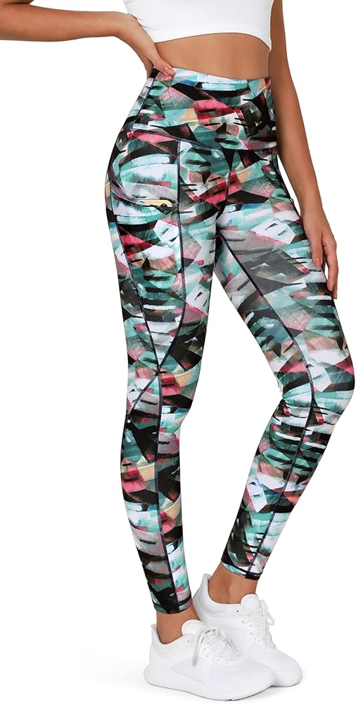 ODODOS Women's High Waisted Yoga Leggings with Pockets, Tummy Control Non See Through Workout Athletic Running Yoga Pants