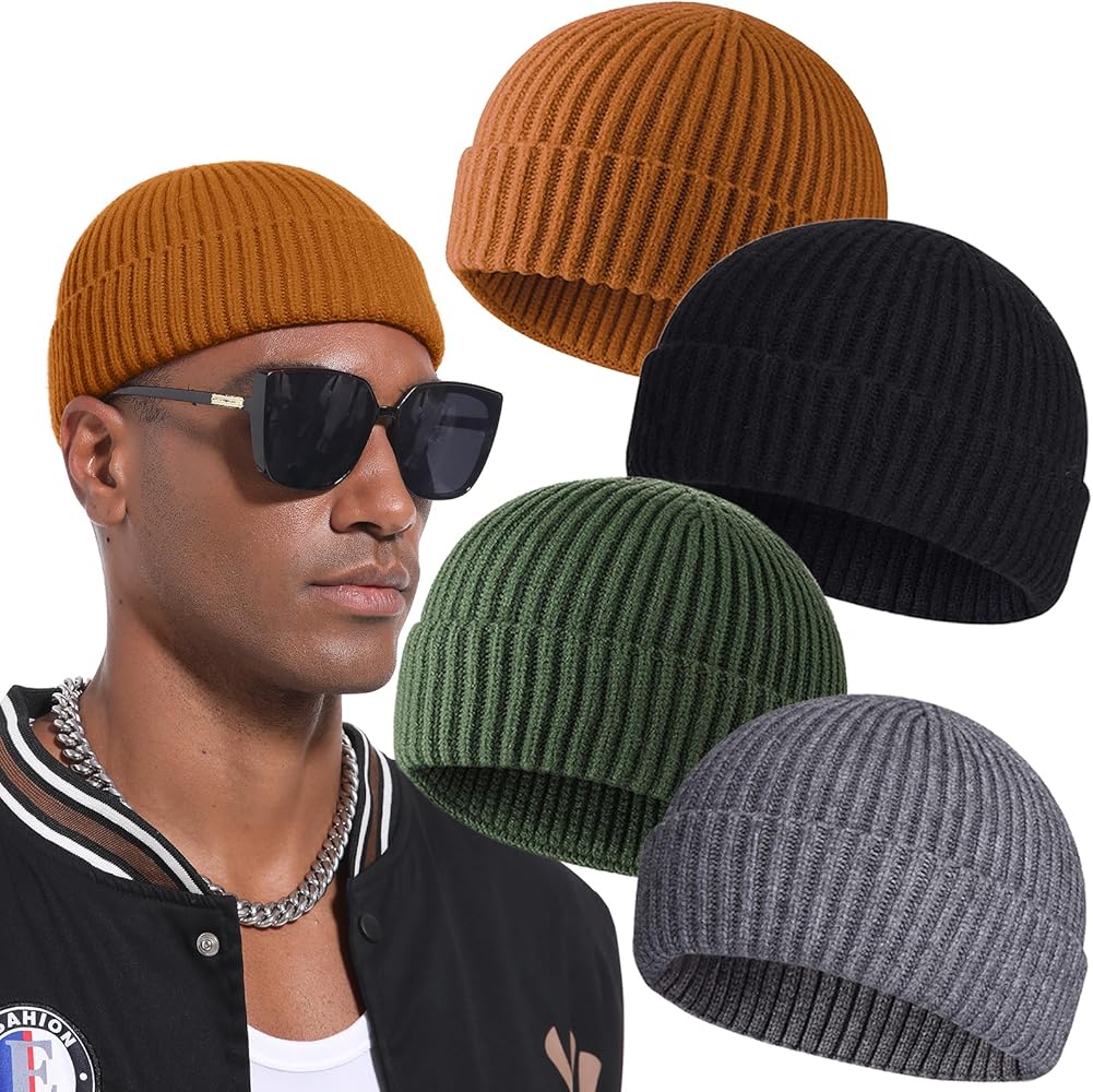 Swag Wool Short Fisherman Beanie for Men Women, Knit Cuff Warm Winter Hats, Soft Trawler Skull Cap Watch Hat Unisex