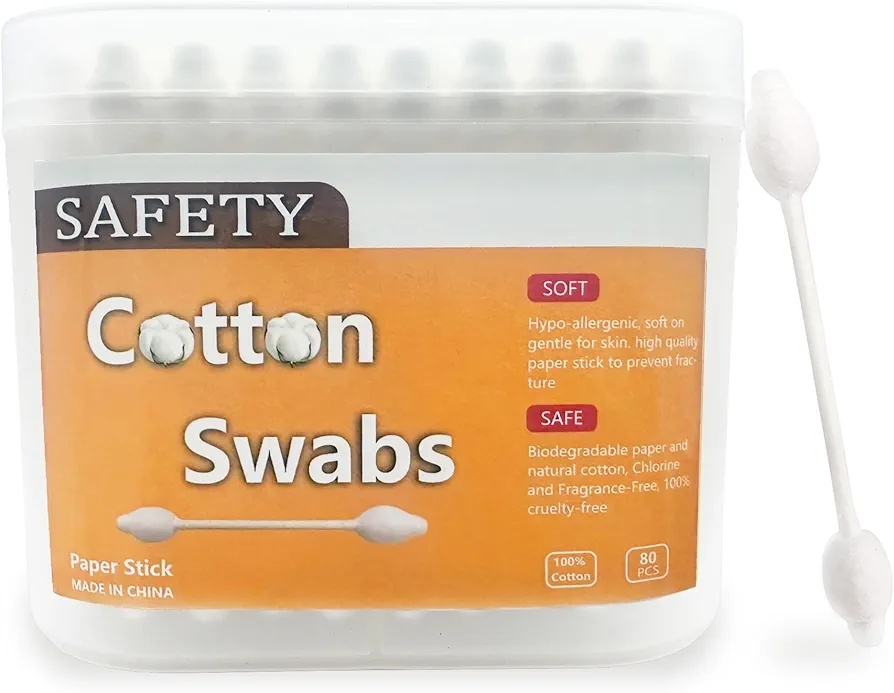 3 Packs Safety Cotton Swabs with Large Tip, Baby Cotton Buds 240pcs