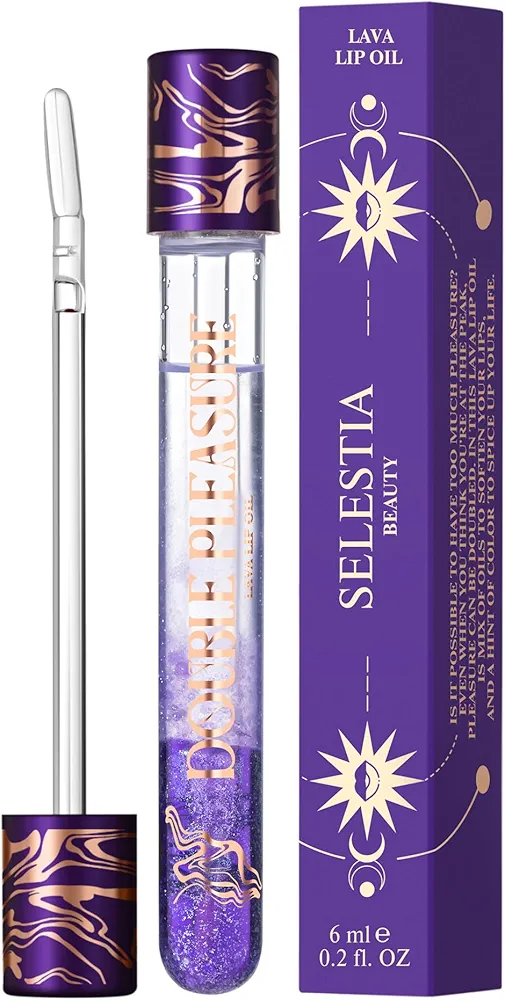 Double Pleasure Lip Oil - Moisturizing Lip Gloss for Women - The Best Women Gifts for Christmas - Softening and Plumping Lip Gloss Oil with Silicone Applicator (Ormatron)