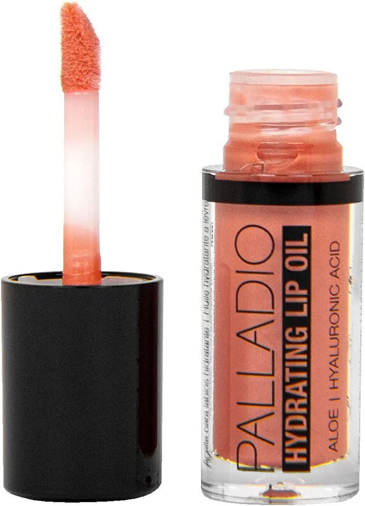 Palladio Hydrating Lip Oil Infused with Hyaluronic Acid, Non-Sticky Formula, Subtle shine with tinted sheer color, liquid lipstick, prevents chapped lips, Vegan & Cruelty-Free | 0.13 Oz. (NOT!)