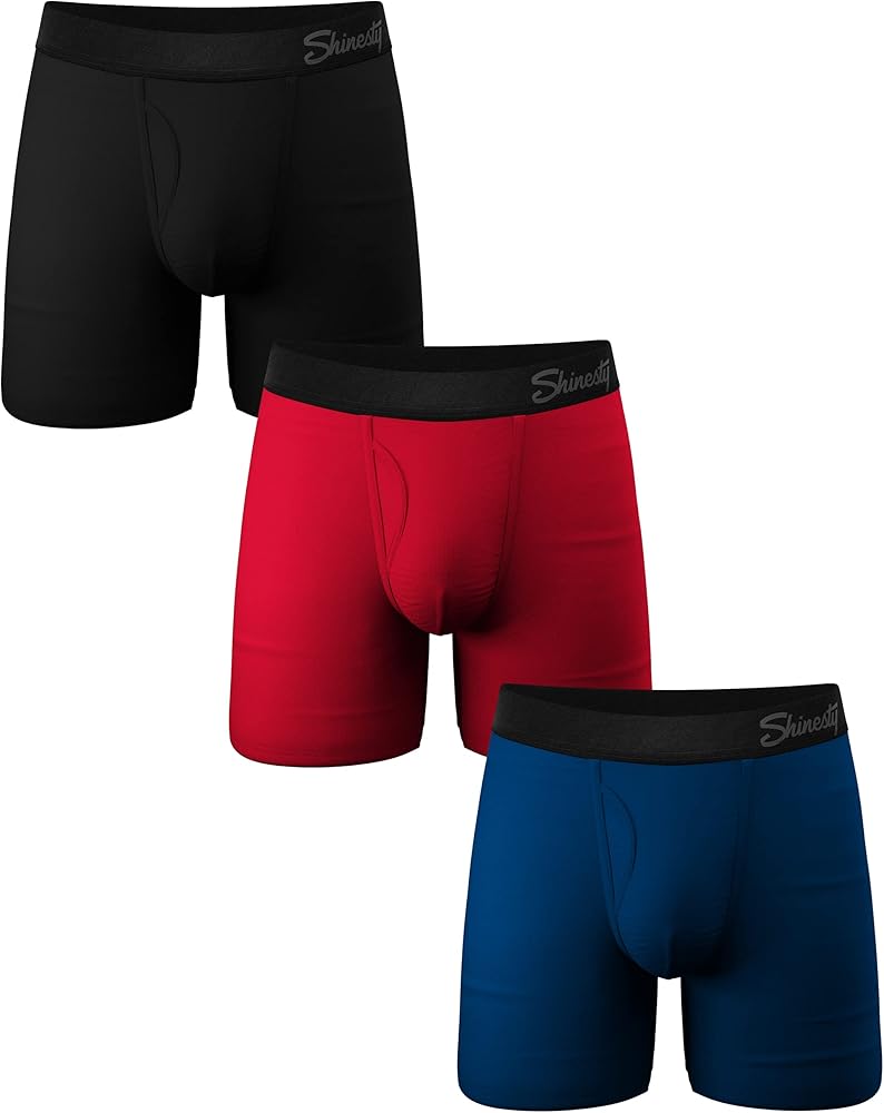 Shinesty Hammock Support Mens Pouch Underwear | Boxer Briefs with Fly | 3 Pack