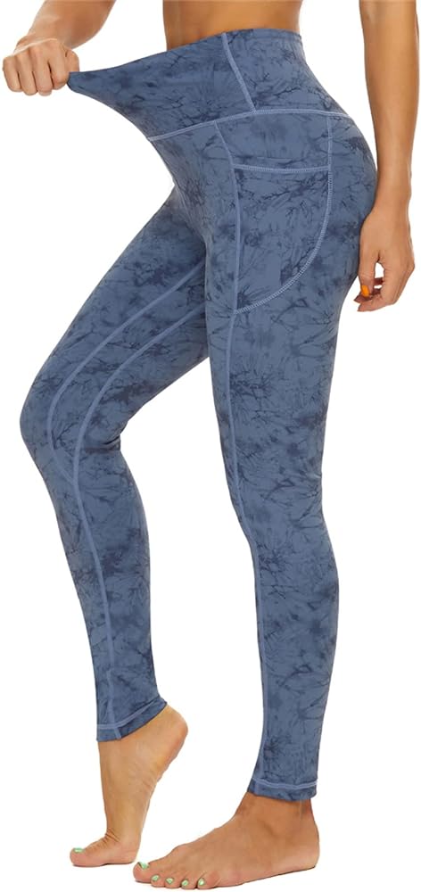 Devirld Womens Leggings with Pockets Tummy Control, High Waisted Yoga Pants Gym Workout Legging for Women