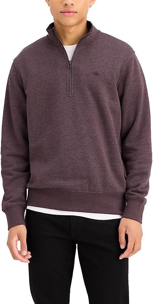 DOCKERS Mens Regular Fit Long Sleeve 1/4 Zip Fleece Sweatshirt