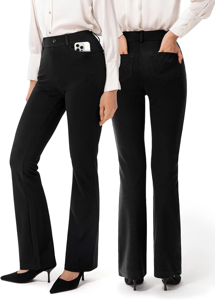 Women's Yoga Dress Pants with Pockets High Waisted for Business Office Casual Slacks