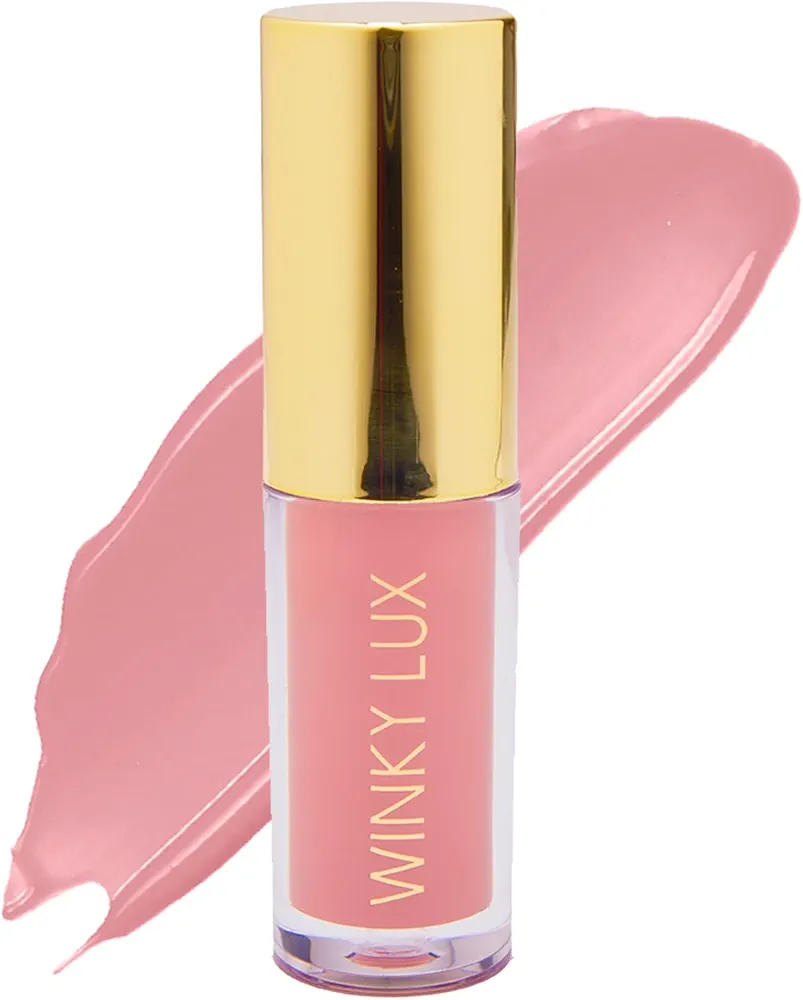 Winky Lux Very There Lip Oil, Hydrating Baby Pink Tint with Jojoba Oil, Non-Sticky Glossy Lip Oil, Tinted Pink Gloss for Juicy Lip, Passion