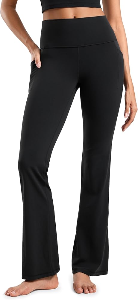 CRZ YOGA Womens Butterluxe High Waist Flare Pants 31.5" - Bootcut Yoga Pants with Side Pockets Wide Leg Comfy Lounge Casual