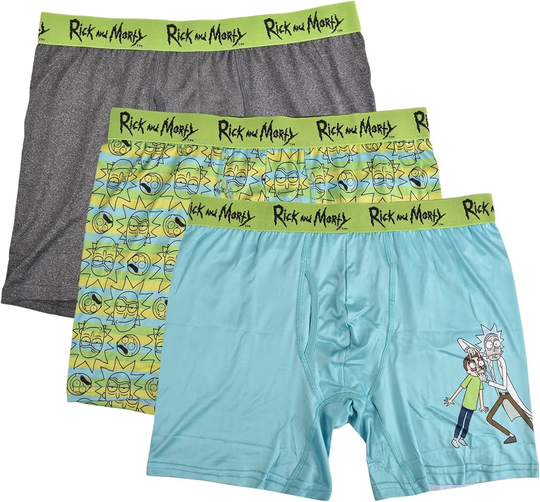 Rick and Morty Men's 3-Pack Boxer Brief Underwear