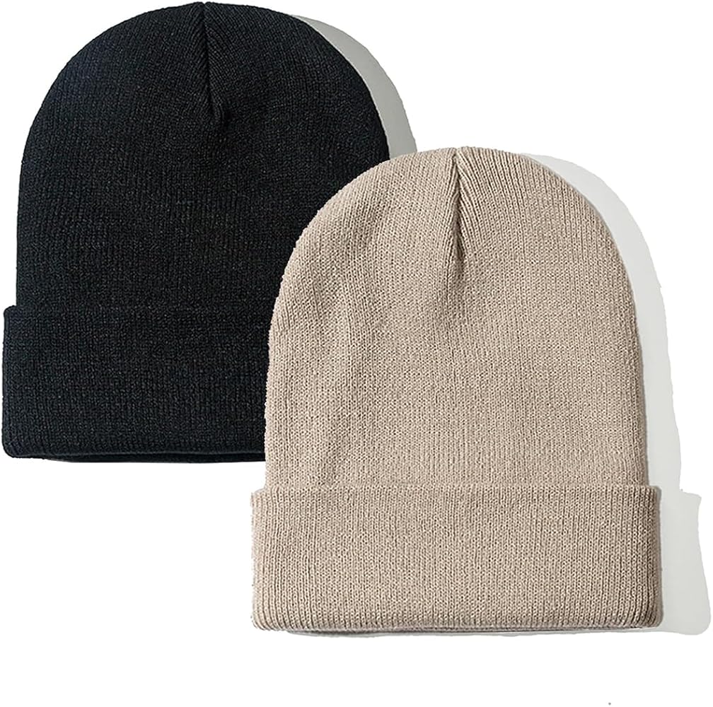 ZOORON Beanie for Women Men Unisex Cuffed Plain Skull Knit Hat