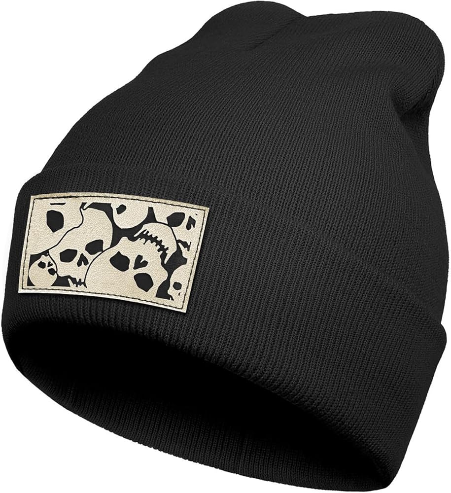 Skull Skeleton Finger Beanie Hat Goth Spooky Gifts Men Women Cuffed Winter Hat