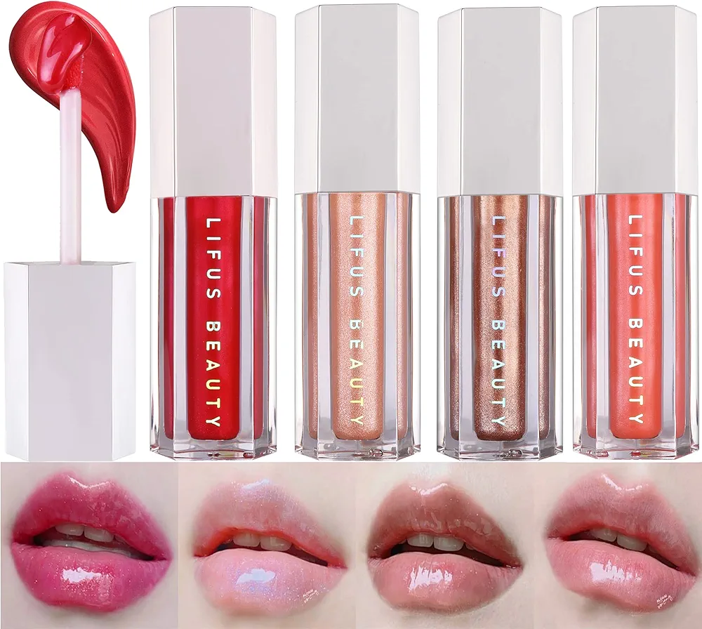 Lip Gloss,Hydrating Lip Oil Tinted Set | Long Lasting | Non-Sticky | High Shine for Plumper Looking Lips,Moisturizing Lip Oil Gloss for Lip Care and Dry Lips - 5