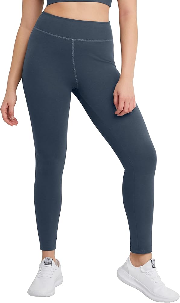 Hanes Women's Leggings, Ankle-Length Leggings for Women, Stretch Cotton-Spandex Leggings, High Waist, 27"