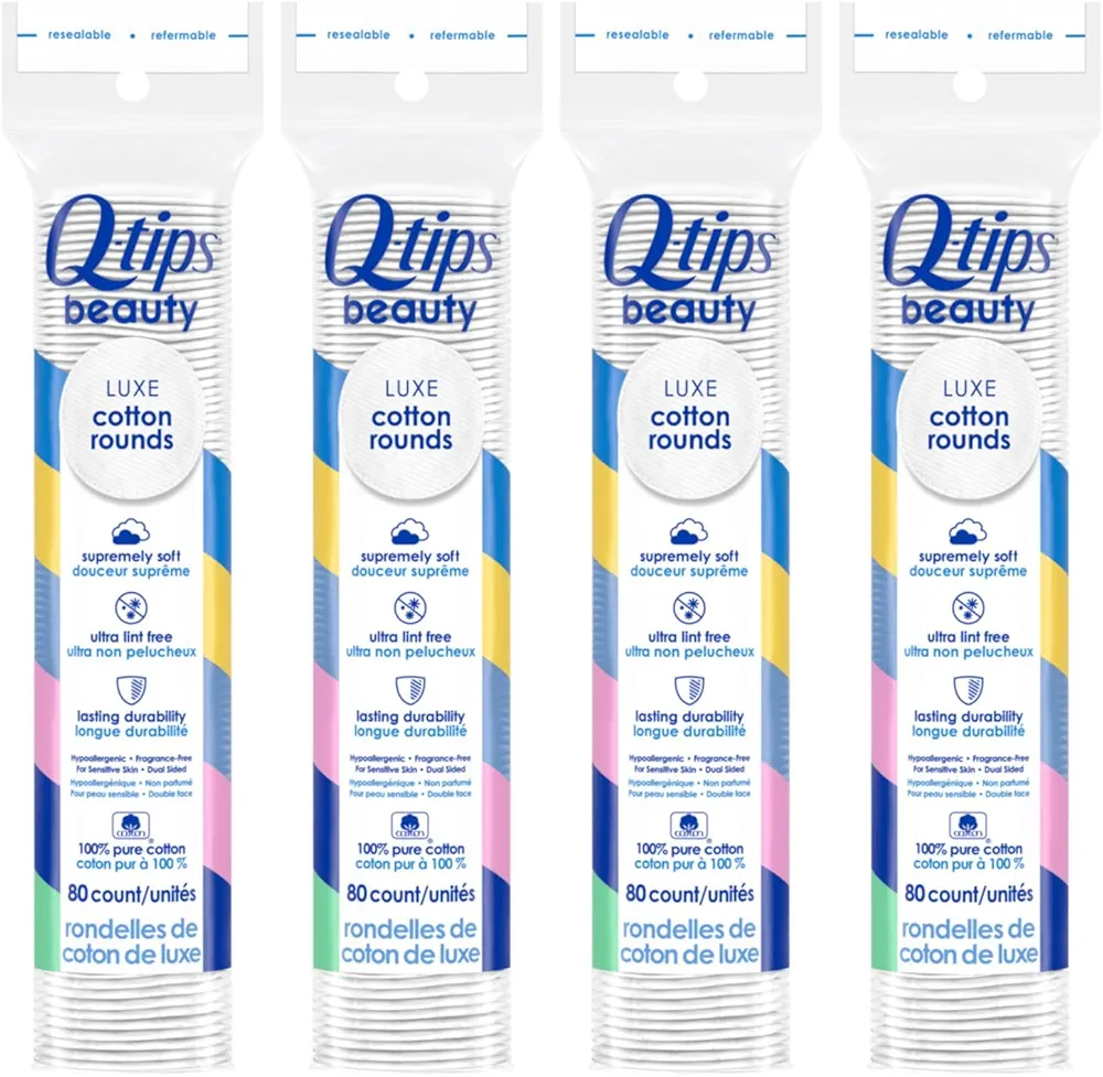 Q-Tips Beauty Cotton Rounds (80 CT, 4 pk)
