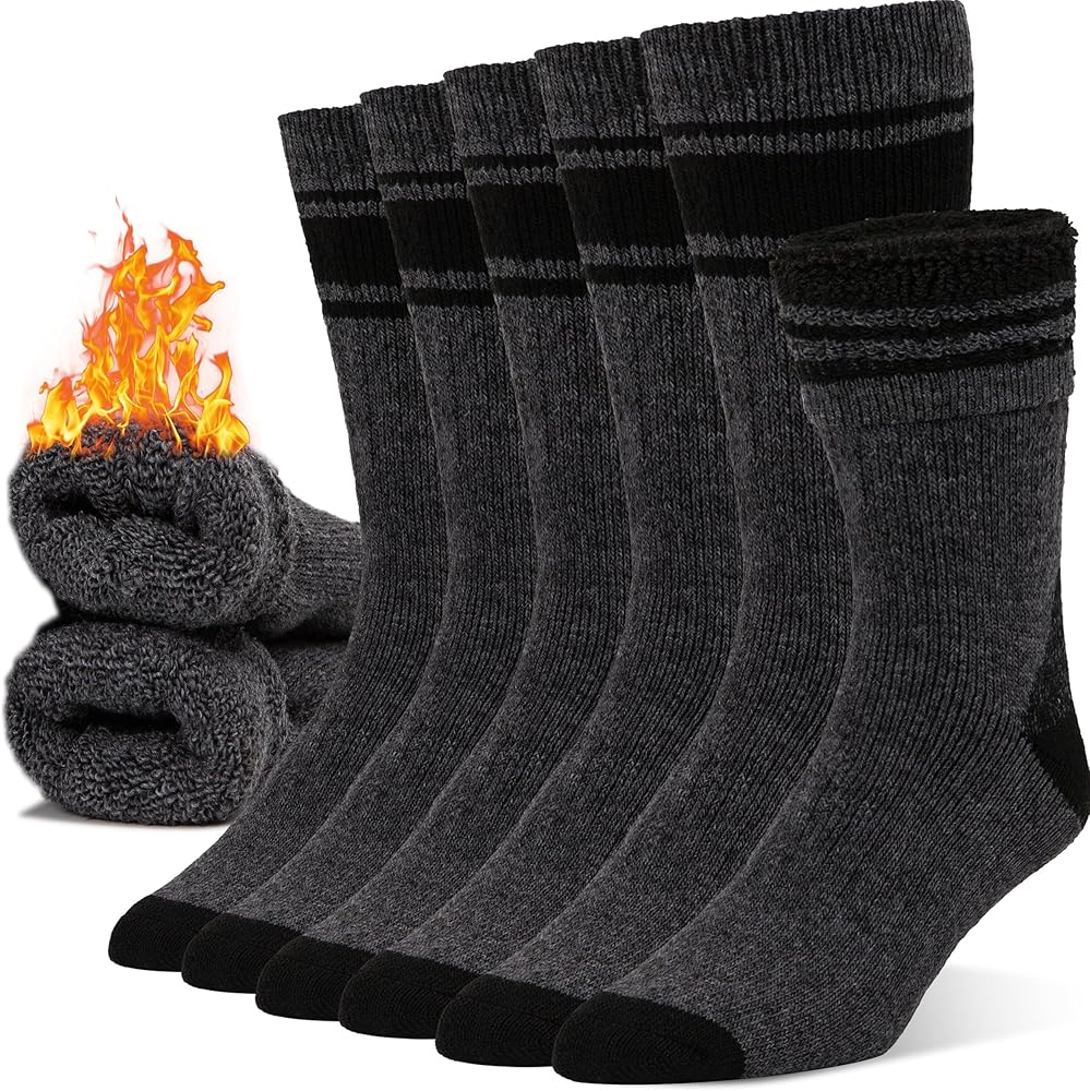 Men's Merino Wool Thermal Socks - Thick, Warm, and Comfortable Winter Wear