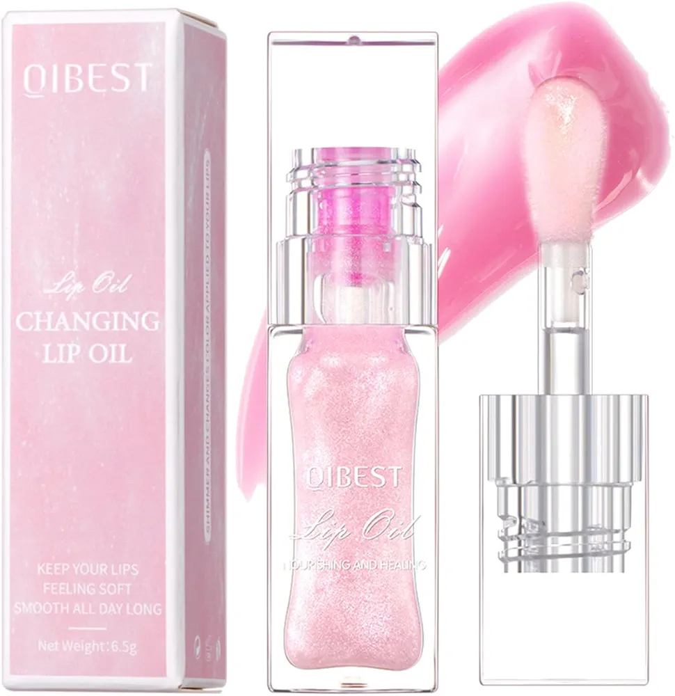 Cosmetics Color Changing Lip Oil, Magic Color Changing Lip Gloss, Warm Change Moisturizing Lip Gloss, Non-sticky, Nourishing Repairing Primer Lip Glow Oil Lip Tint, Transparent Plumping Lip Oil (1)
