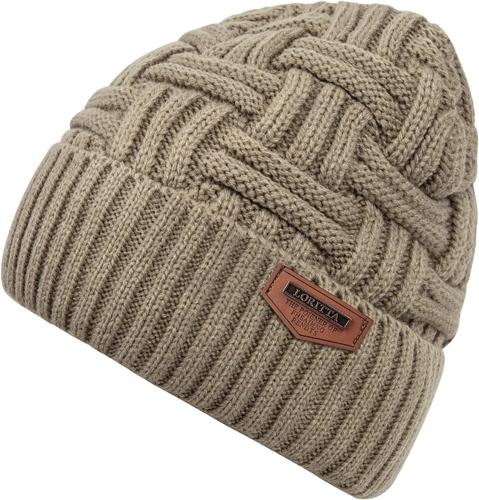 Loritta Winter Hat Warm Knitted Thick Baggy Slouchy Beanie Skull Cap for Men