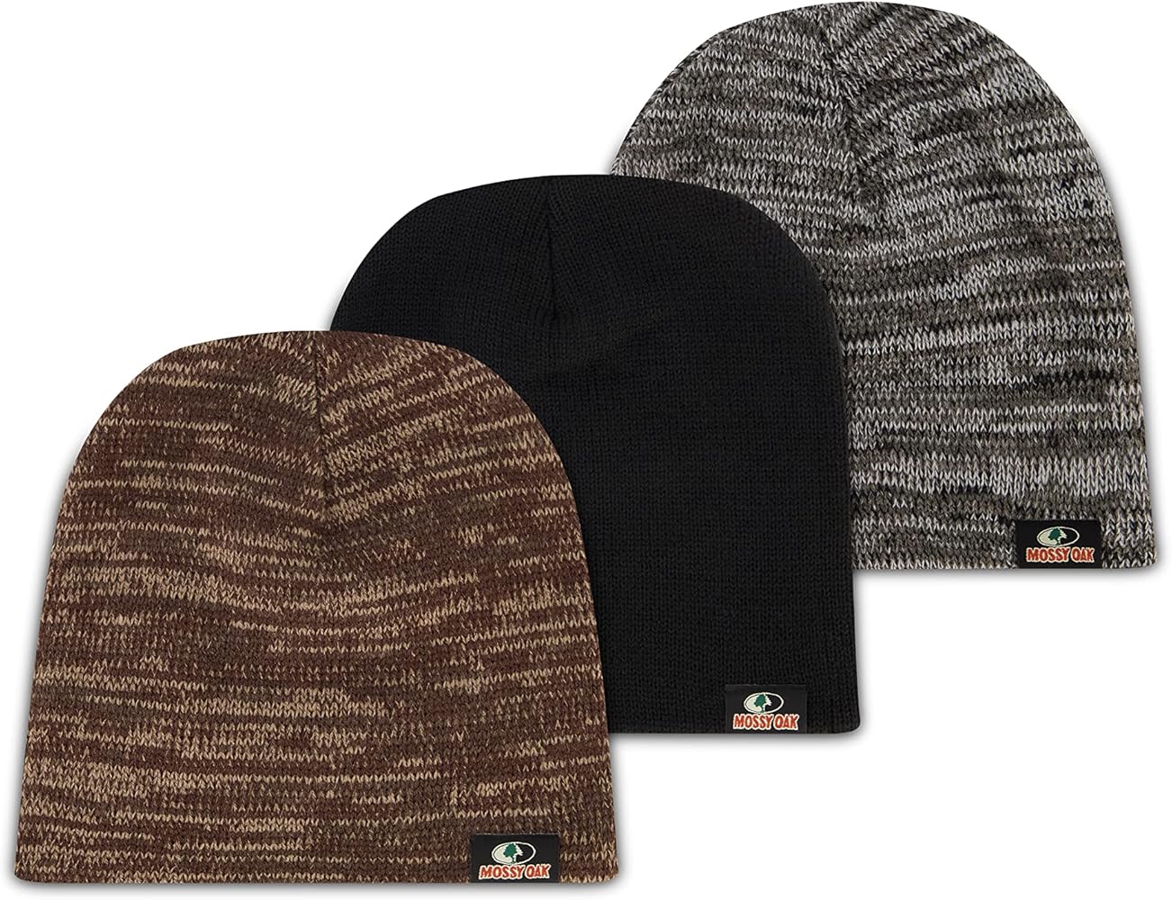 Mossy Oak Men's Rib Knitted Hats - Warm and Cozy Beanie Hat - Men Winter Hat