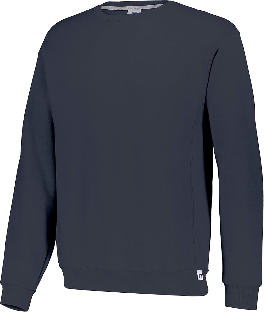 Russell Athletic Mens Dri Power Crewneck Sweatshirt, Black Heather- Large