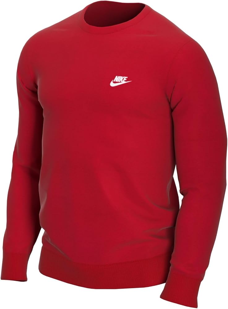 Nike Sportswear Club Fleece Crew Sweatshirts (BV2662-657, University Red/White)
