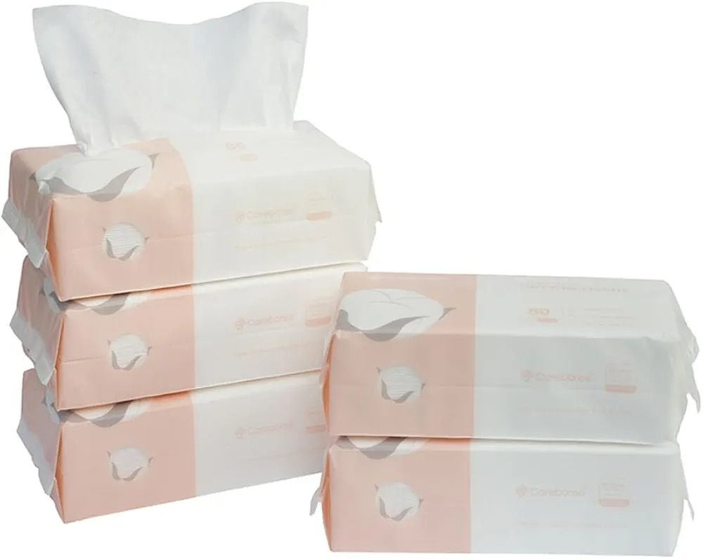 Extra Thick Dry Wipe, Disposable Face Drying Towel 100% Cotton, Lint-Free Cotton Tissues (5 Pack)