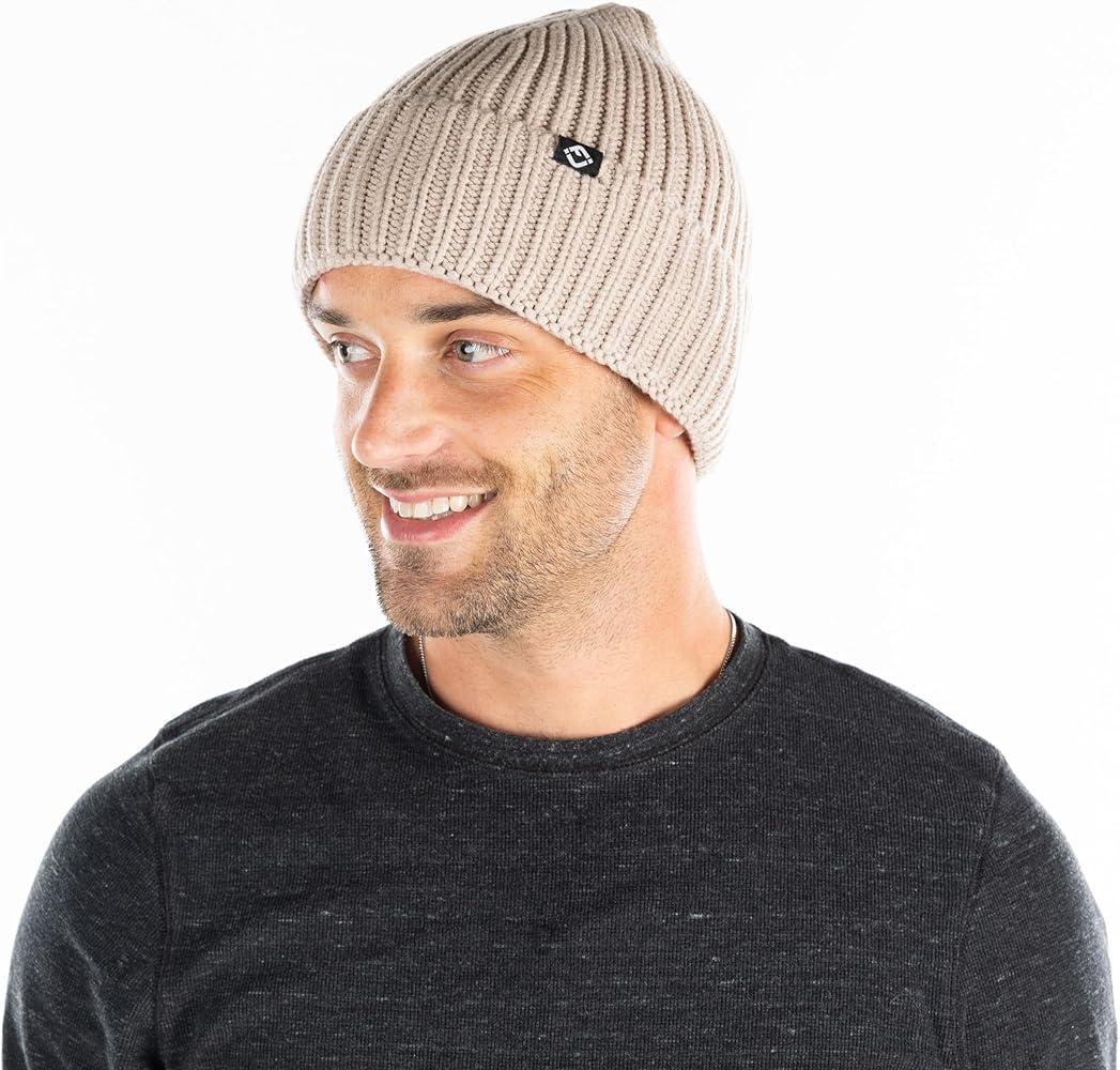 Funky Junque Beanie for Men Women Ribbed Knit Winter Guys Hats Lightweight Watch Cap Cuffed Ski Hat Unisex Fashion