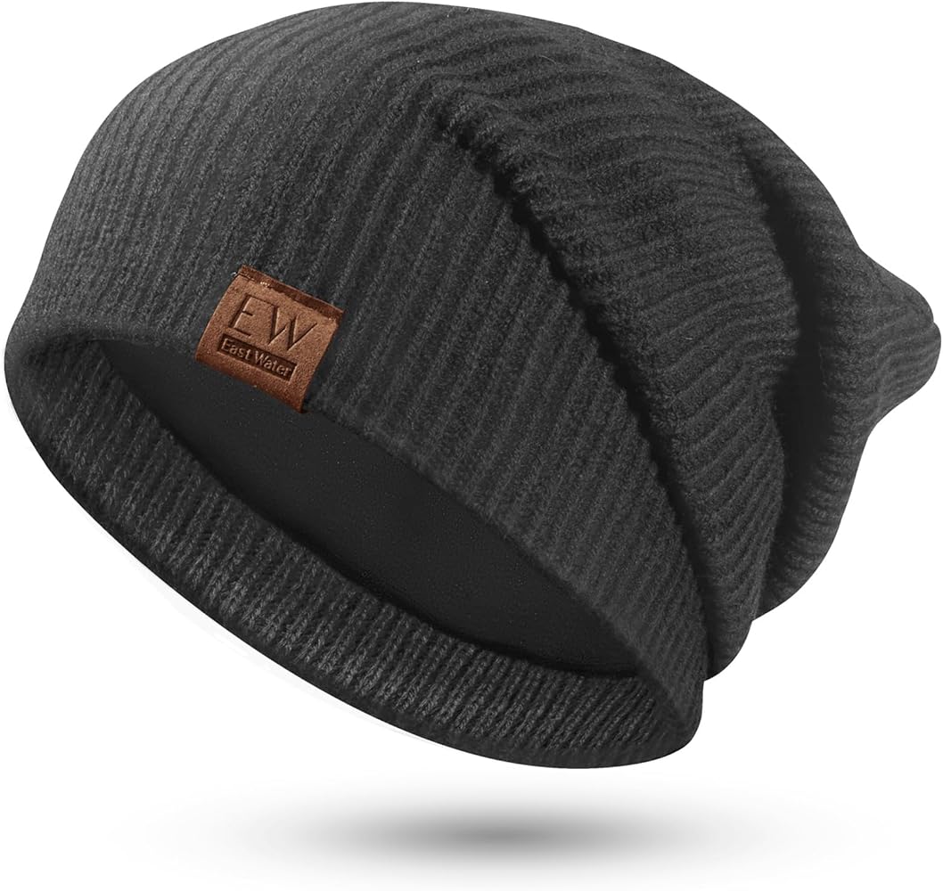 Spring Water Beanie Hats for Men with Thick Fleece Lined, Winter Mens Beanie Hats Cuffed or Slouchy Knit Beanie