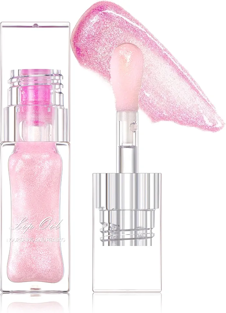 Magic Color Changing Lip Oil Tinted Lip Gloss Hydrating Conversion Lip Glow Oil Color Changing Lip Balm Shimmer Glossy Non-Sticky Plumping Lip Oil Stain