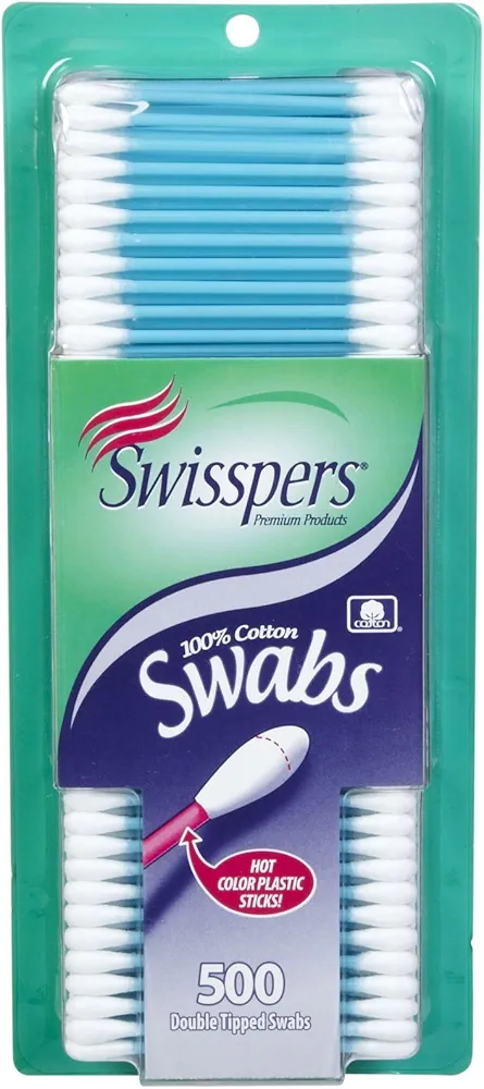 Swisspers Hot Colored Swab-500 ct (Color May Vary)
