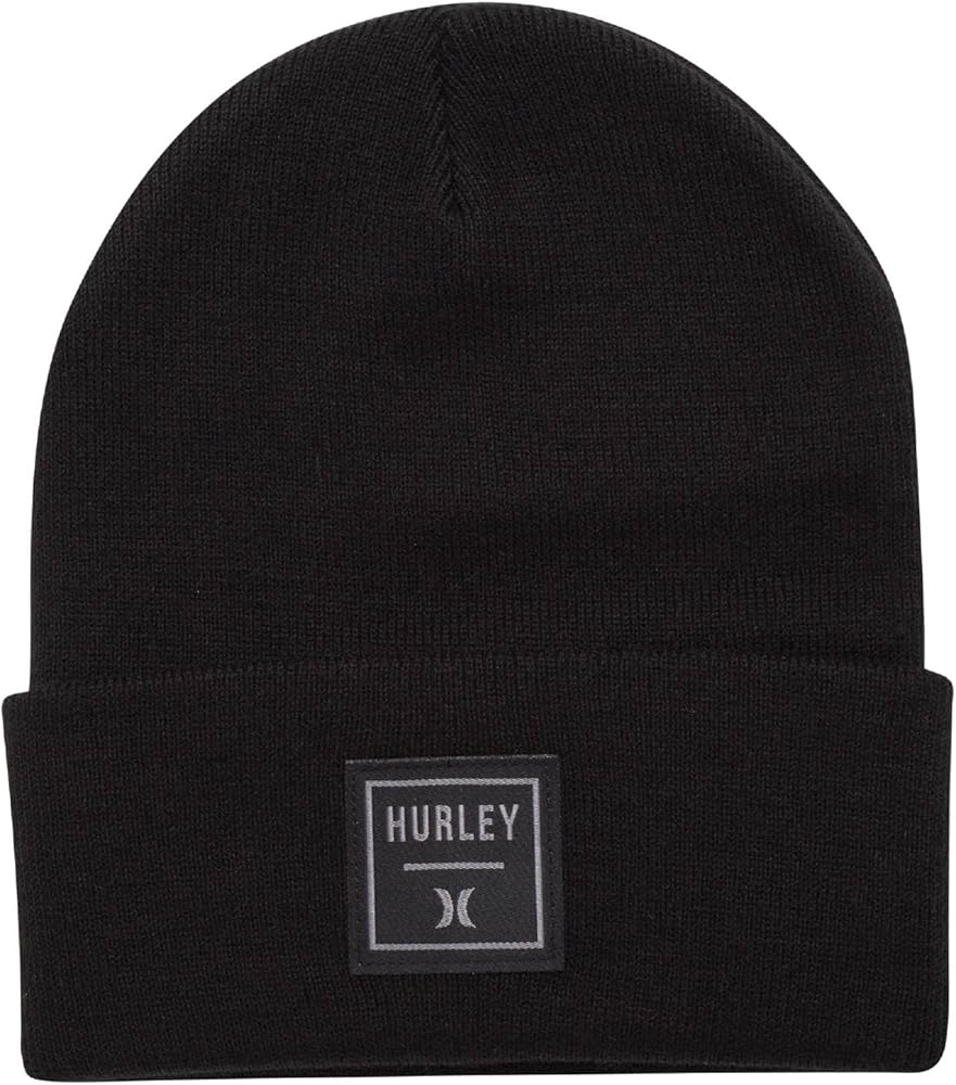 Hurley Men's Shifty Beanie - Lightweight Classic Double Layered Flat Knitted Bonnet Winter Hat for Men