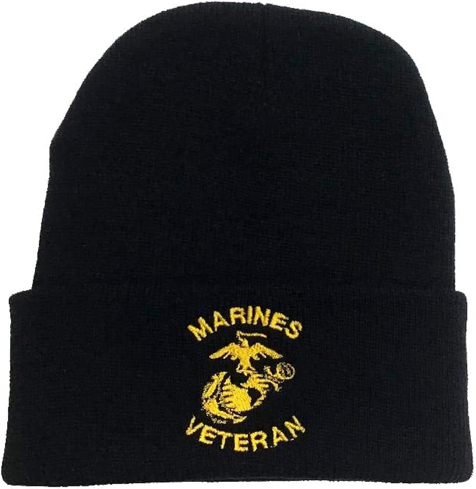 Black Made in The USA Cuffed Beanie Hat Cap Toboggan WCAP001