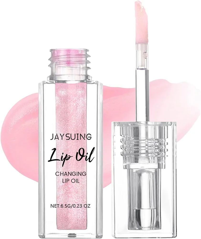 Color Changing Lip Oil, Hydrating Lip Stain, Moisturizing Lip Balm, Plumping Pink Lip Gloss, Non-Sticky Long Lasting Tinted Lip Balm Lip Care for Women