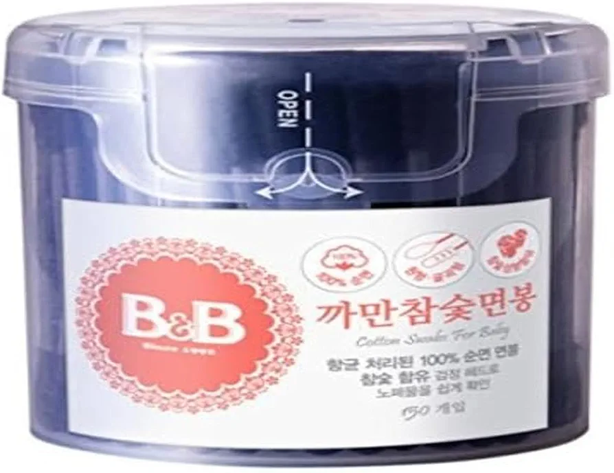 [B&B] Cotton Swab (Black Hardwood Charcoal Cotton Swabs - 150P)