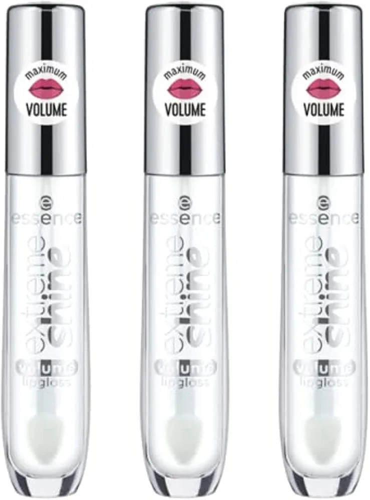 essence | 3-Pack Extreme Shine Volume Lip Gloss | High Shine, Non-Sticky, Long Lasting Transparent Lip Gloss | Vegan & Cruelty Free (01 | Crystal Clear)