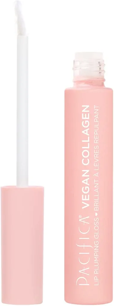 Pacifica Beauty, Vegan Collagen Lip Plumping Gloss, Youthful Plump Lips, Vitamin E, Peptides, & Shea Butter, Shimmer + Shine, Doe Tip Applicator, Vegan + Cruelty Free