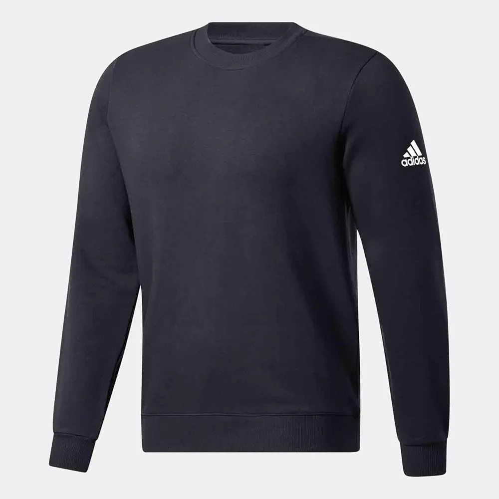 adidas Mens Fleece Crew Sweatshirt L Black-White