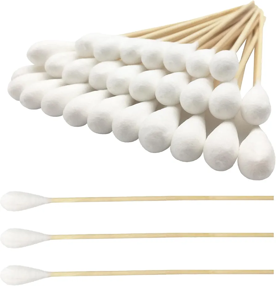 6 Inch Long Cotton Swabs (Large Size) 400pcs for Pets, Gun Cleaning or Makeup