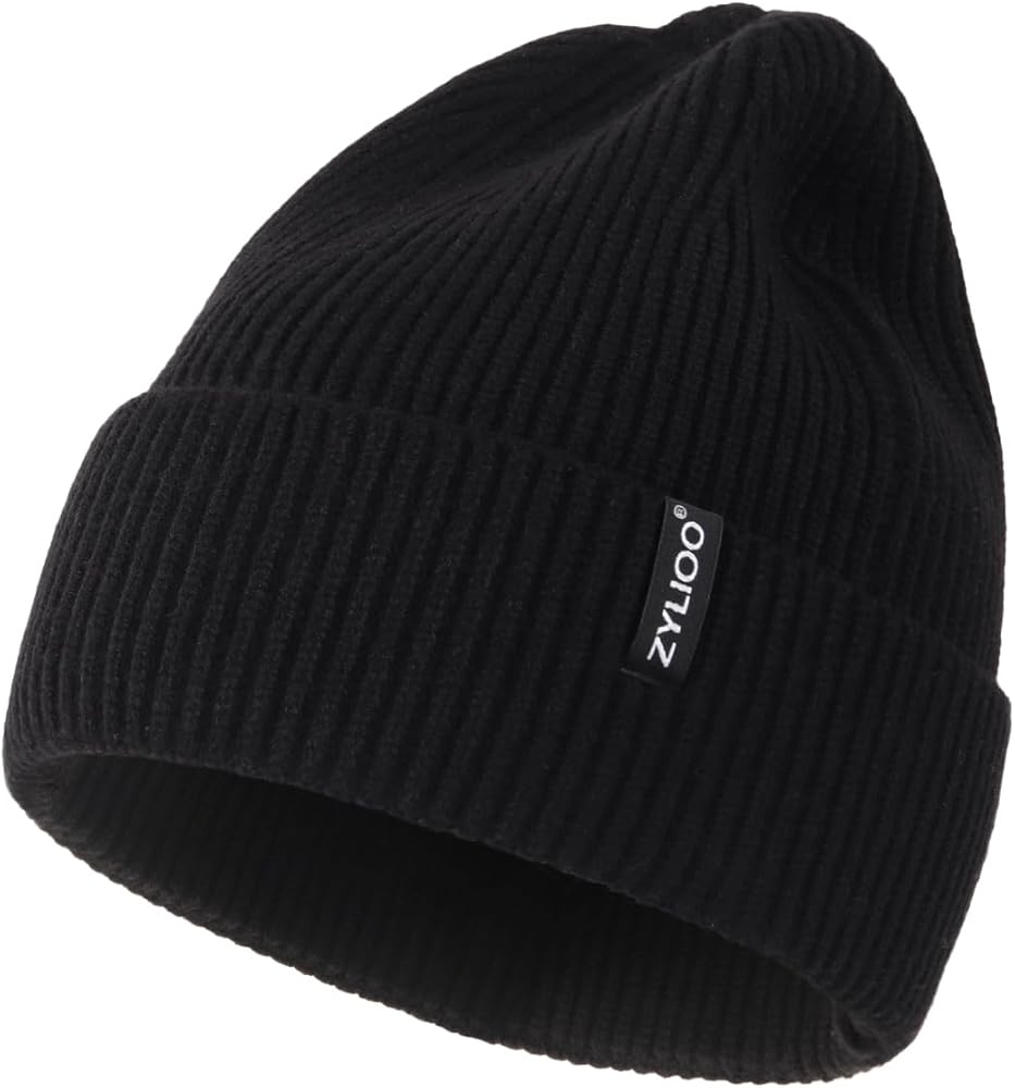 XXL/XL/L/M/S Beanie Hats,Plus Size Cuffed Knitted Hats,Large Ribbed Skull Cap for Big Heads,Small Winter Watch Cap