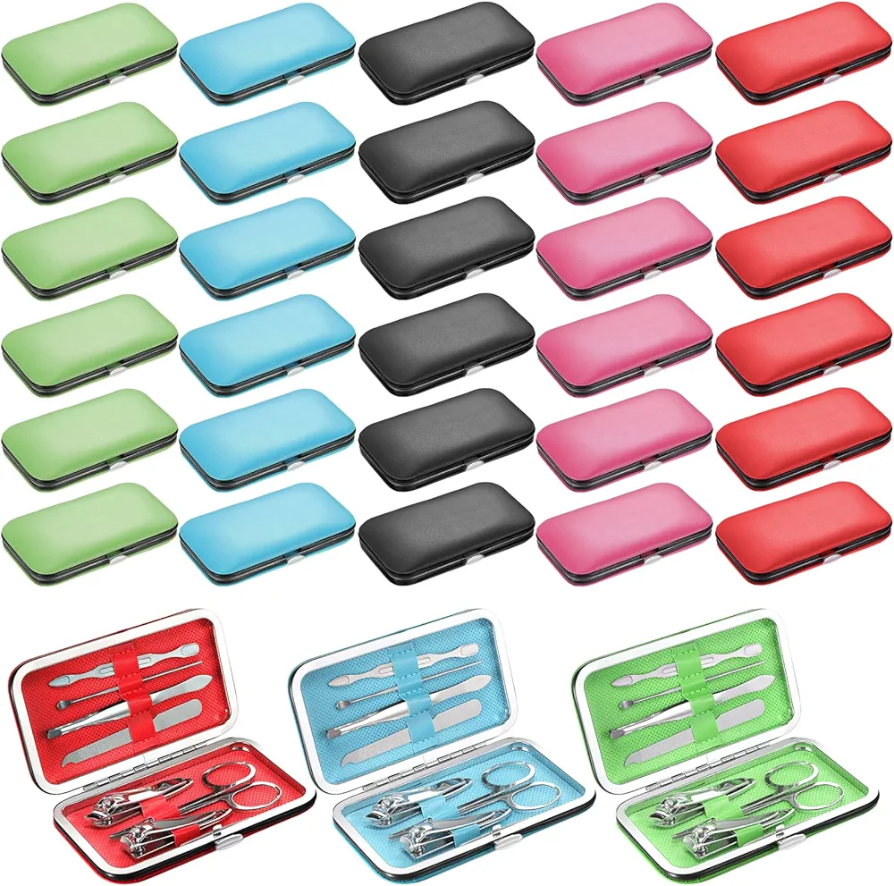 30 Pcs Manicure Set Personal Care Nail Clipper Kit Stainless Steel Nail Kit Pedicure Kit Manicure Tools with Travel Case 7 in 1 Professional Grooming Kit Gift for Men, Women, Husband, Parents