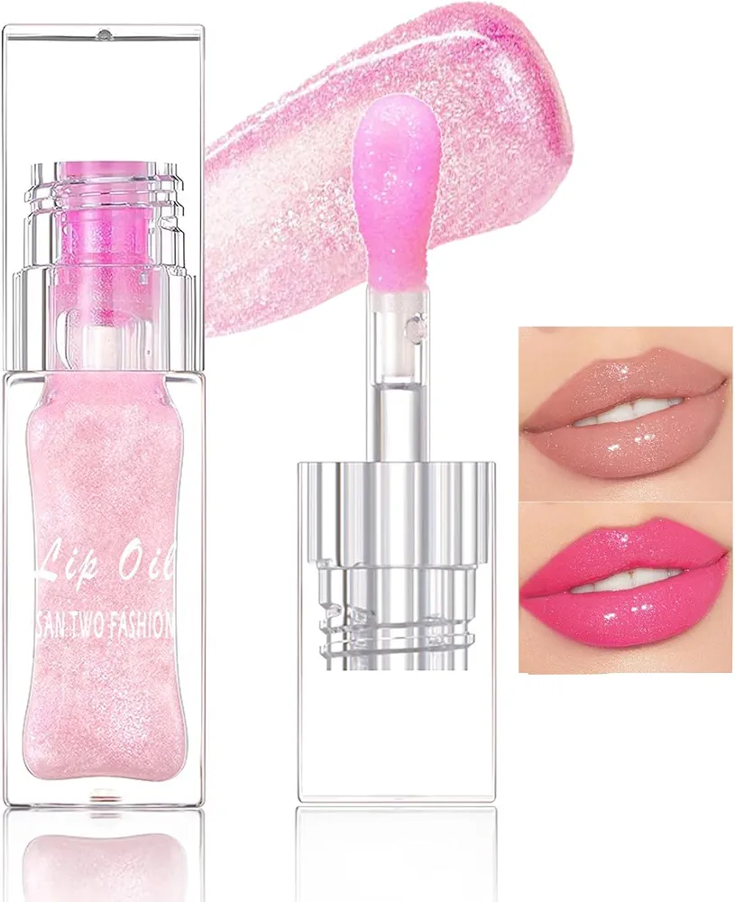 Magic Color Changing Lip Oil, Moisturizing Color Changing Lip Gloss, Nourishing Repairing Lip Glow Oil Non-Sticky Primer Lip Tint Fresh Clear Lip Care,1 PC