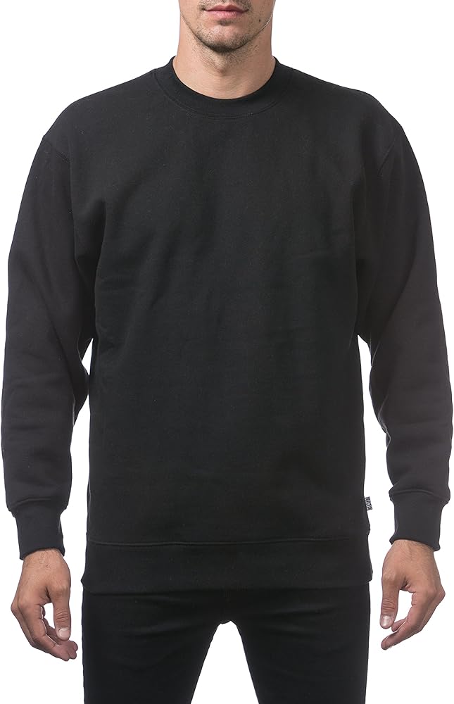 Pro Club Men's Plain Blank Crew Neck Fleece Pullover Sweater (9oz)