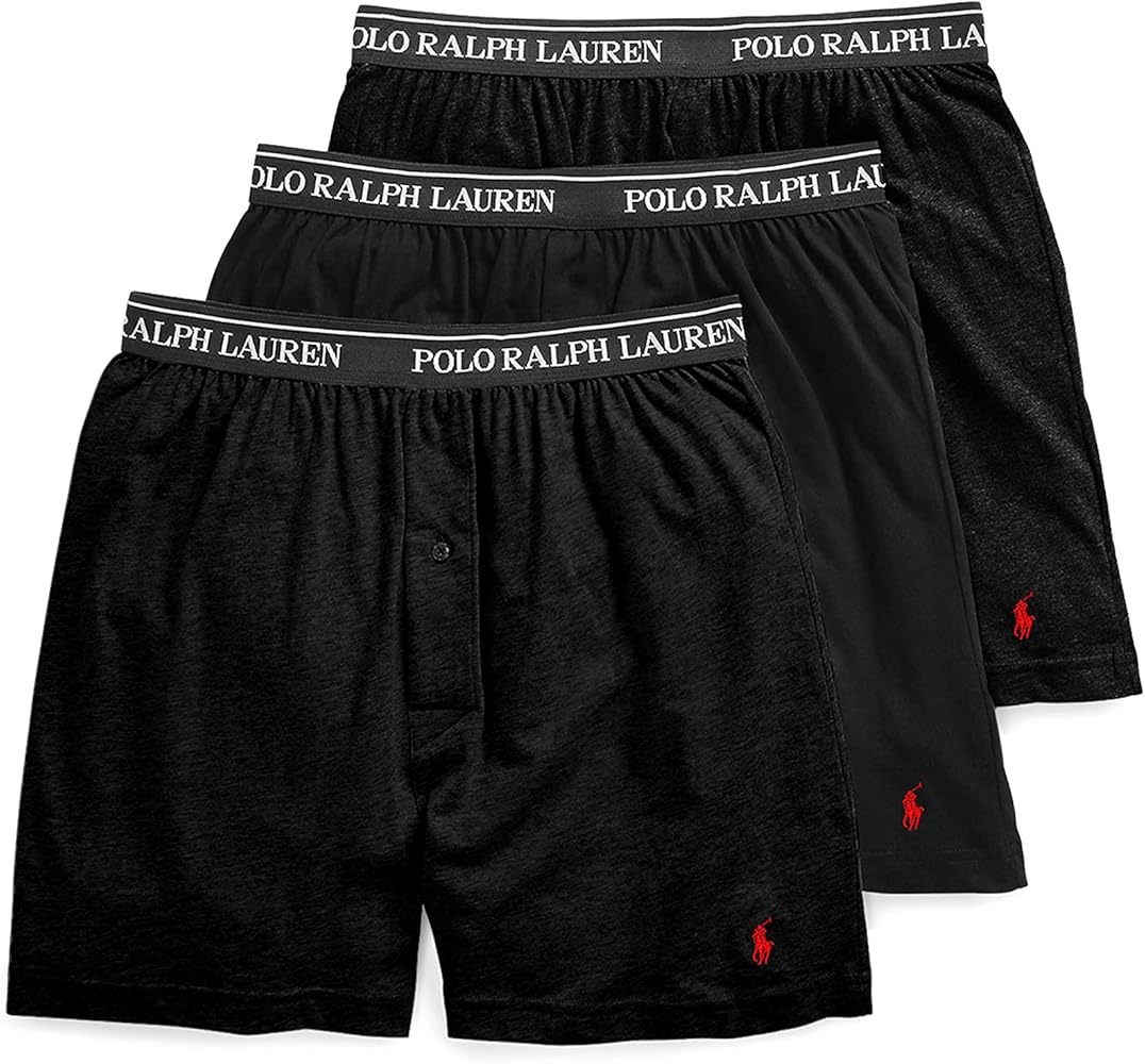 Polo Ralph Lauren Men's Classic Fit with Wicking Knit Boxers 3 Pack