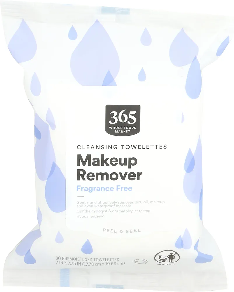 365 by Whole Foods Market, Cleansing Towelettes Makeup Remover, 30 Count