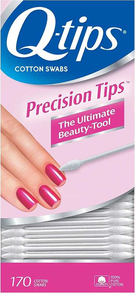 Q-tips Cotton Swabs For Hygiene and Beauty Care Q Tips Precision Cotton Tips Cotton Swab Made With 100% Cotton, 170 Count (Pack of 3)