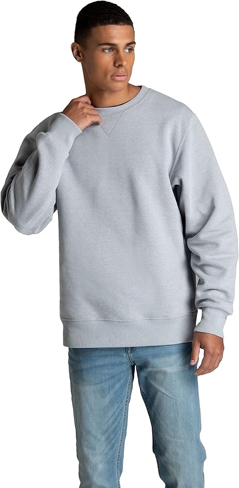 Fruit of the Loom Men's Crafted Comfort Fleece Crewneck Sweatshirts & Pullover Hoodies, Super Soft Cotton Blend, Sizes S-2X, Grey Heather, Medium