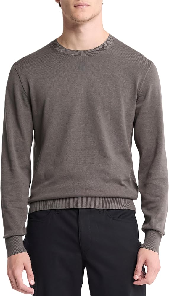 Calvin Klein Men's Supima Cotton Solid Monogram Logo Sweater