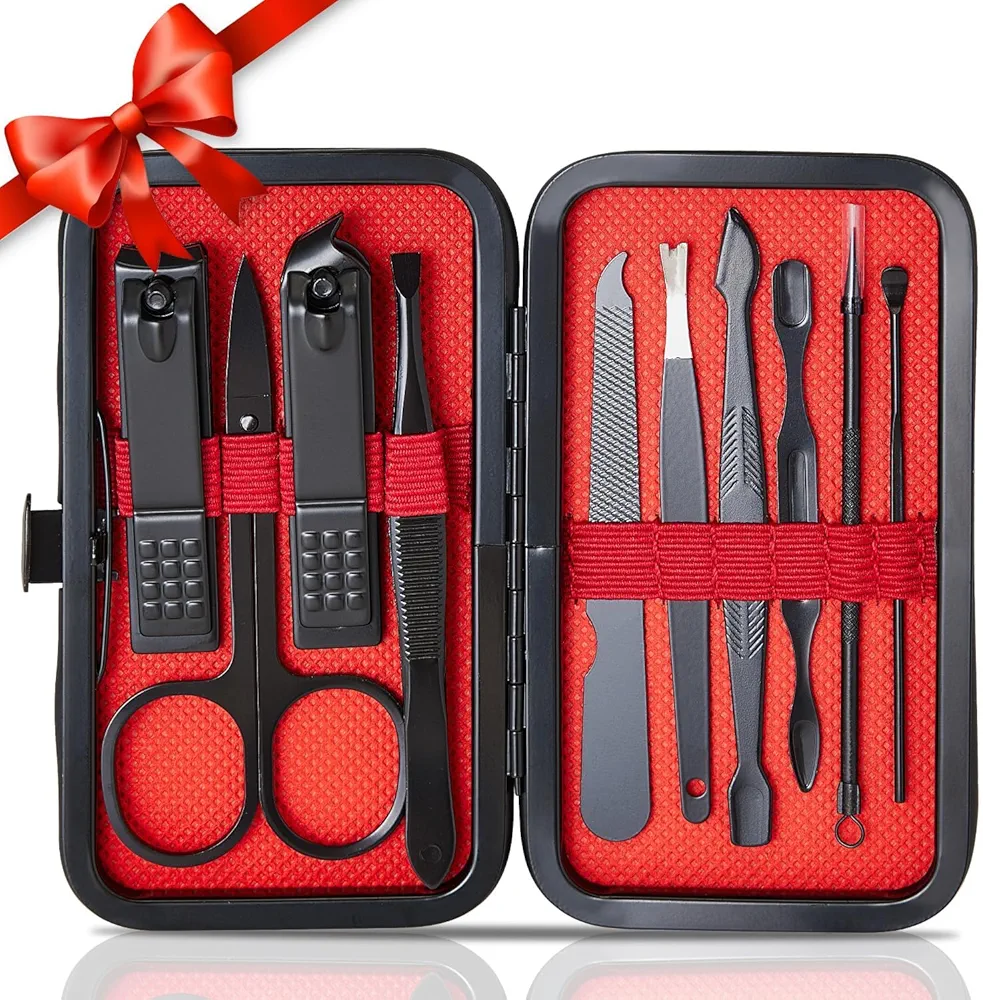 Nail Clipper Set 10 in 1 Manicure Set Professional Women Men Christmas Gifts, Stocking Stuffers Mens Nail Grooming kit manicure kit for women Dad Traveling and Home Manicure & Pedicure kits