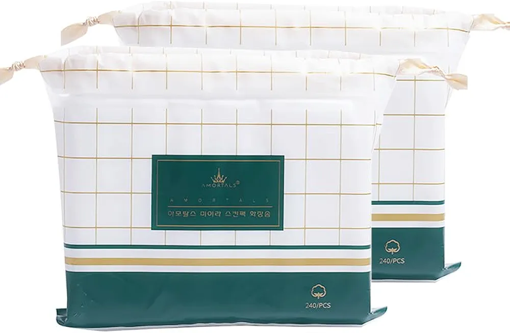 240 Pcs disposable face wipes, Stretchable 100% Cotton Wipe, Soft Lint Free for Removing Makeup and Hydrating Skin Care 2 Packs