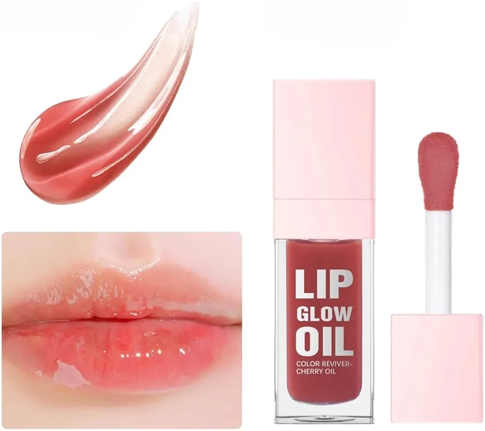 Lip Glow Oil Color Reviver,lip balm,lip gloss,lip oil,Glossy Lip Tint,High-Shine and Deep Hydration,Lasting Softness (Rosewood, #012)