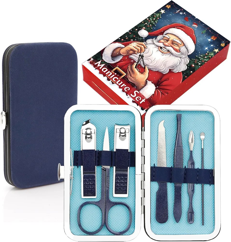Women Gifts for Christmas,Stocking Stuffers for Adults,Toenail Clippers Set,Nail Kit,Manicure Set,Travel Gifts for Mens Grooming Kit,Pedicure Kit,Manicure Kit for Womens Personal Care Sets 7pcs